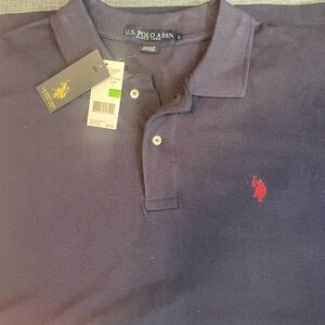 U.S. Polo Assn Men’s Navy Blue Shirt Size L Logo Short Sleeve Collared Cotton
